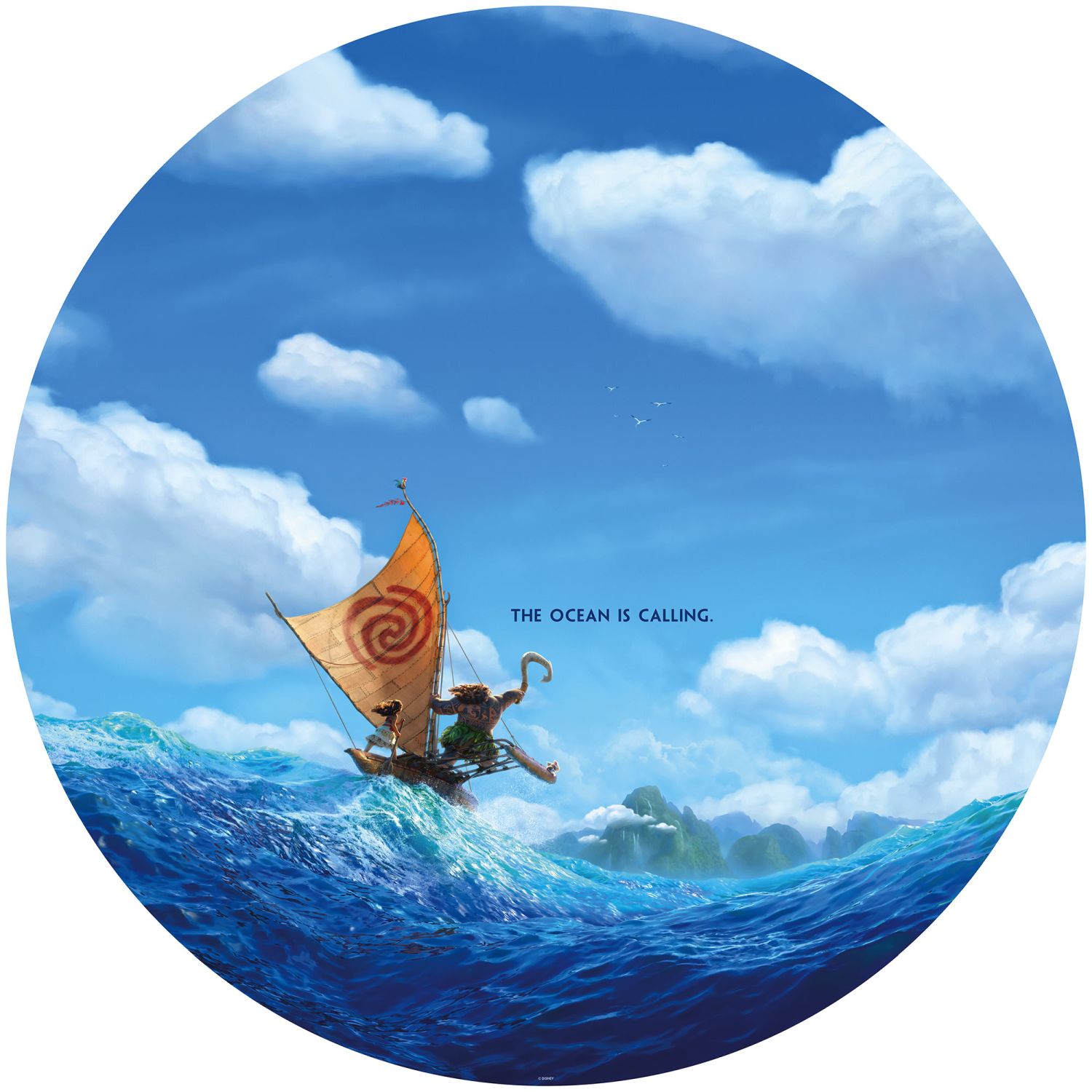 Kółko do tapet samoprzylepnych Vaiana niebieskim - Ø 128 cm - DISNEY