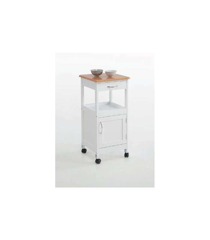 Kitcloset Carro De Cocina Con 1 Puerta Y 1 Cajón Móvil Práctico Blanco , Leroy Merlin