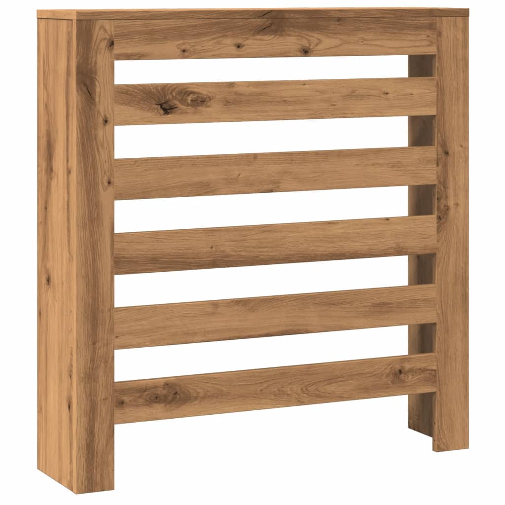 Cache Radiateur Chêne Marron 104x20x82 Cm - Couverture Radiateur Bois D'Ingénierie Avec Étagère