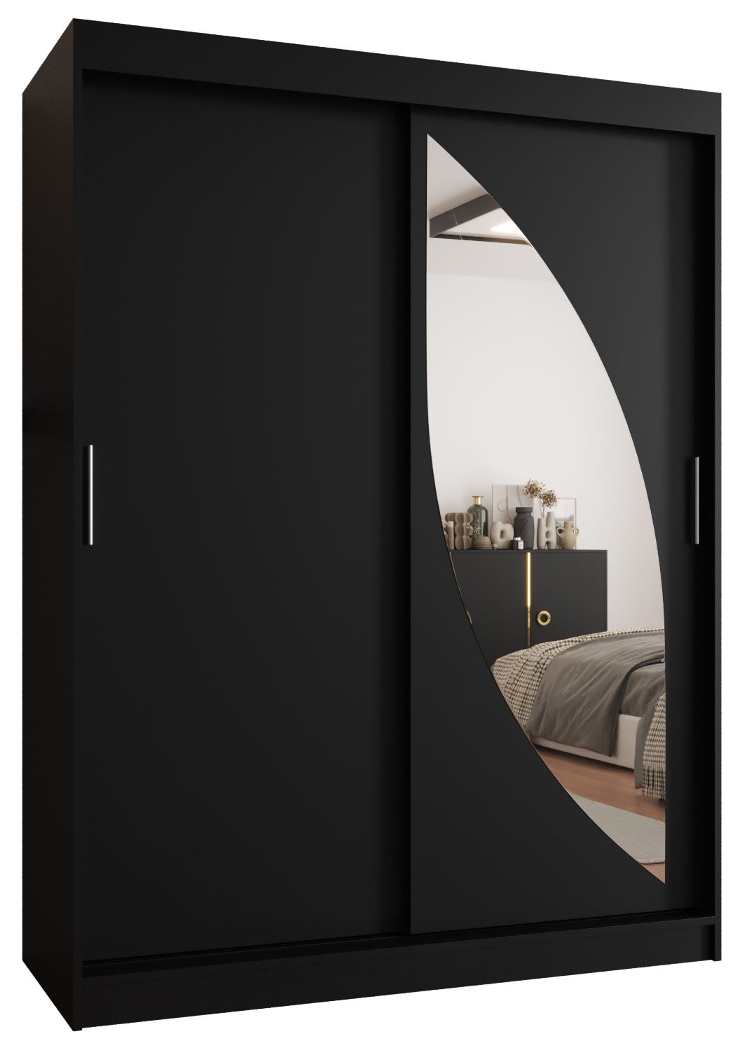 Szafa przesuwna garderoba MILO 150 x 62 x 200 cm Czarny - Abiks Meble