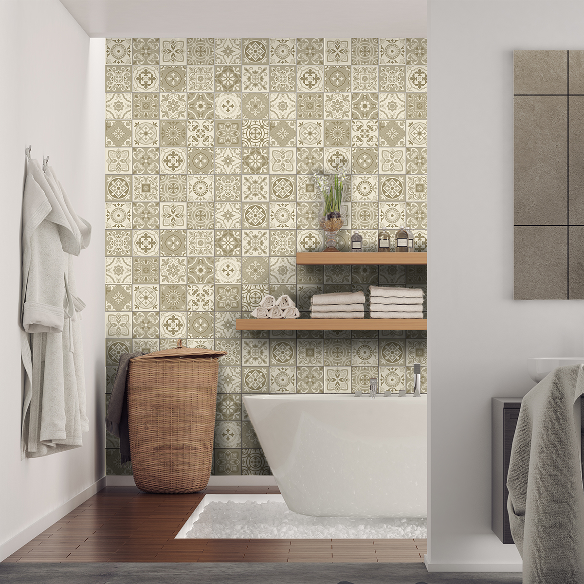 24 adesivi piastrelle di cemento azulejos Domenico - Sticker adesivo - adesivi murali - 24stickers10x10cm - 3