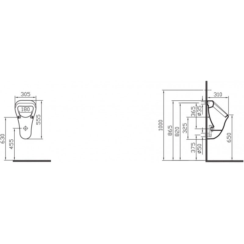 Vitra Urinoir suspendu en céramique avec commande électronique Sanela (SLP34RS) - 2