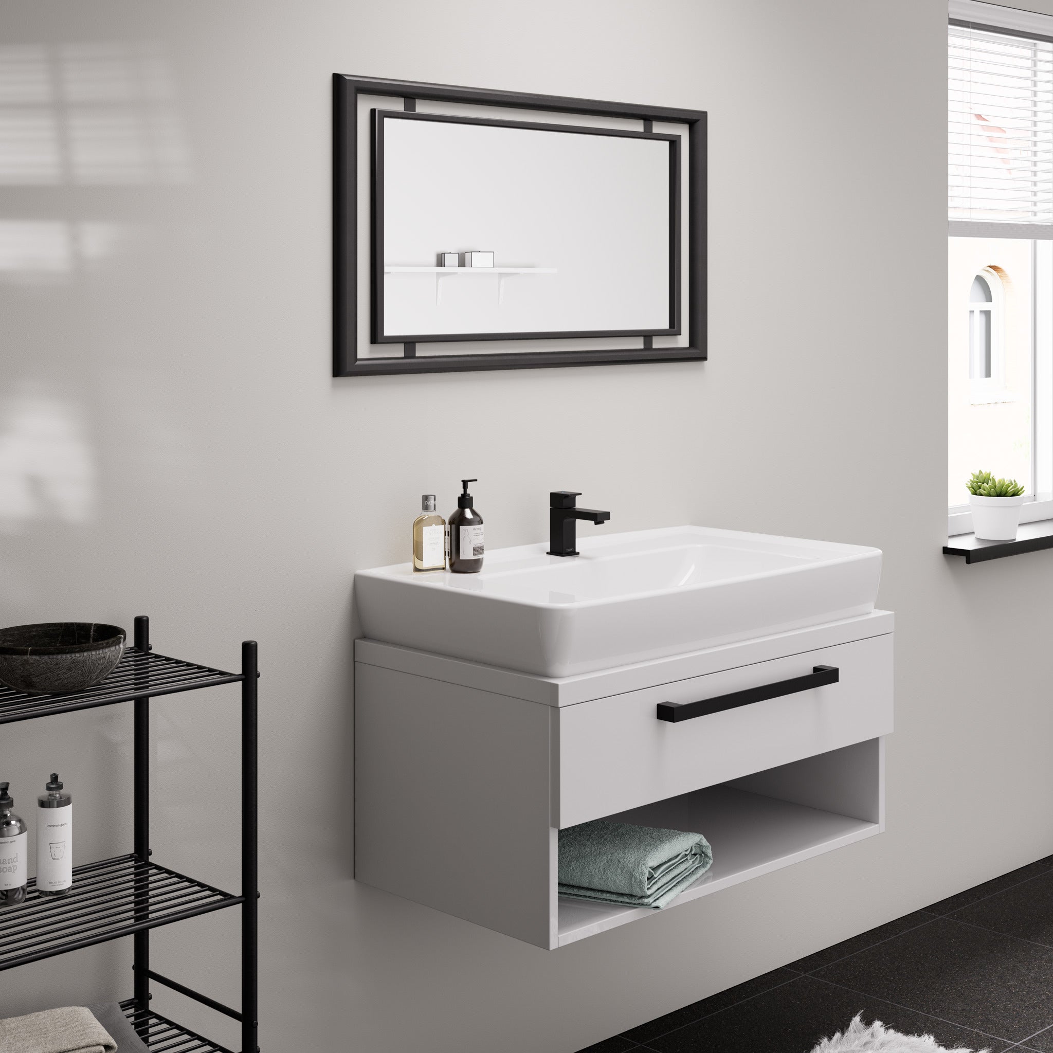 HANSGROHE Robinet de lave-mains 70 eau froide sans tirette ni vidage noir mat - 4