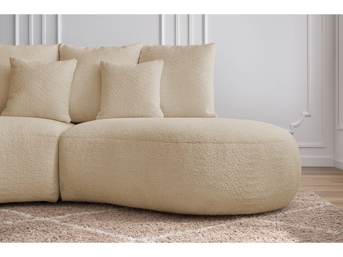 BOBOCHIC Canapé droit fixe 3 places SAINT-GERMAIN tissu bouclette Beige - 8