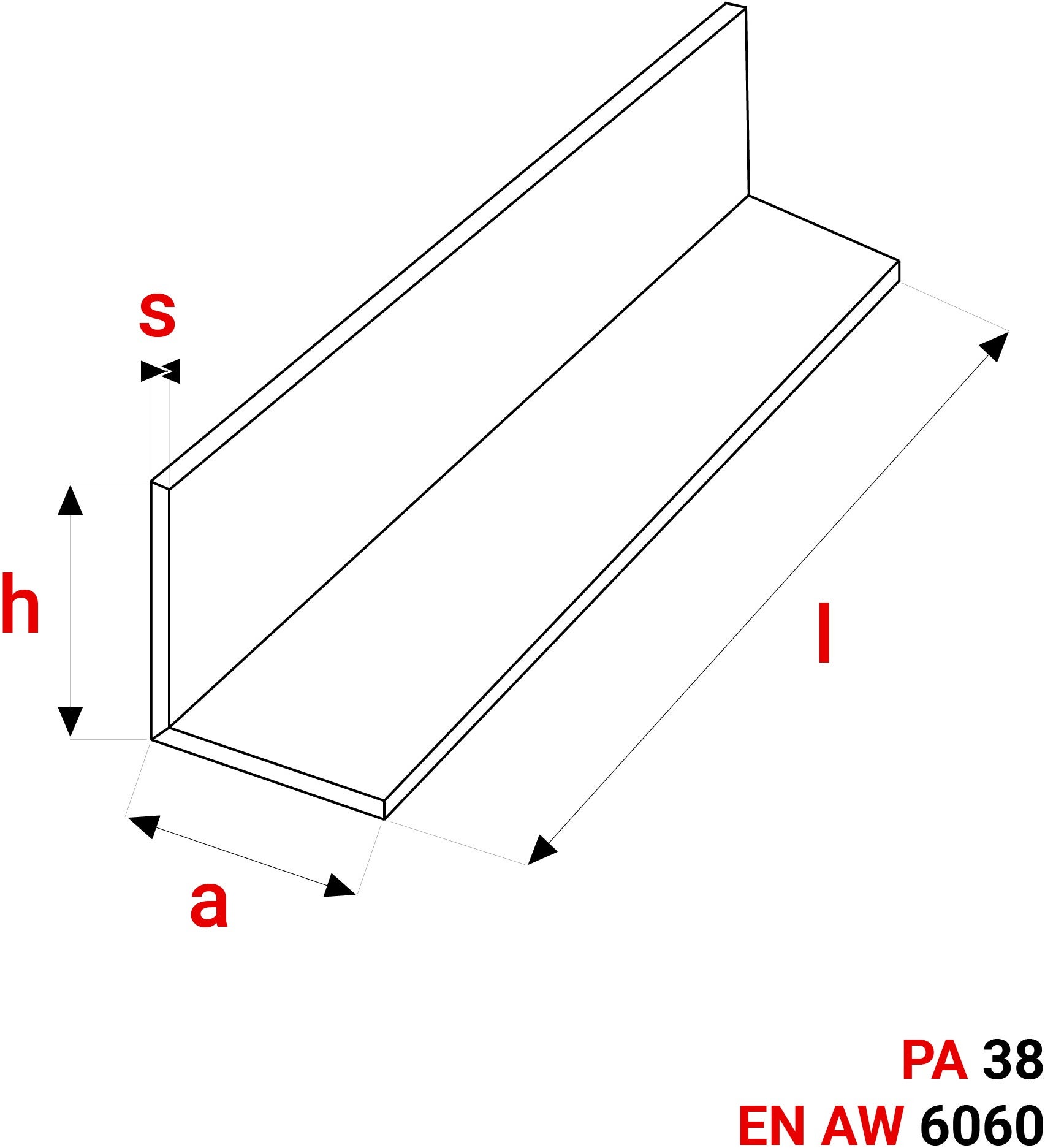 CORNIERE EN ALUMINIUM 40x20x2mm 200cm ALUMINIUM PA38 + COUPE SUR MESURE - 2