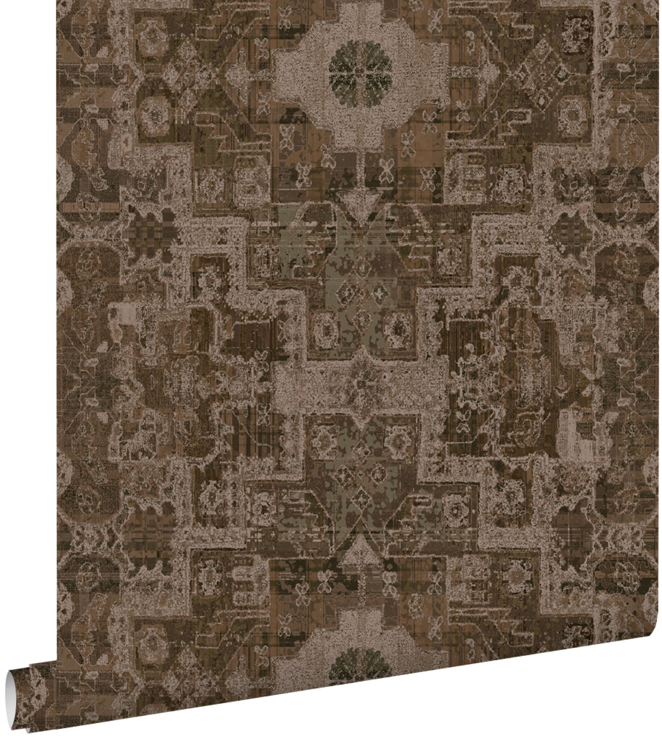Tapeta orientalny dywan kilim brązowym - 50 x 900 cm - ESTAHOME