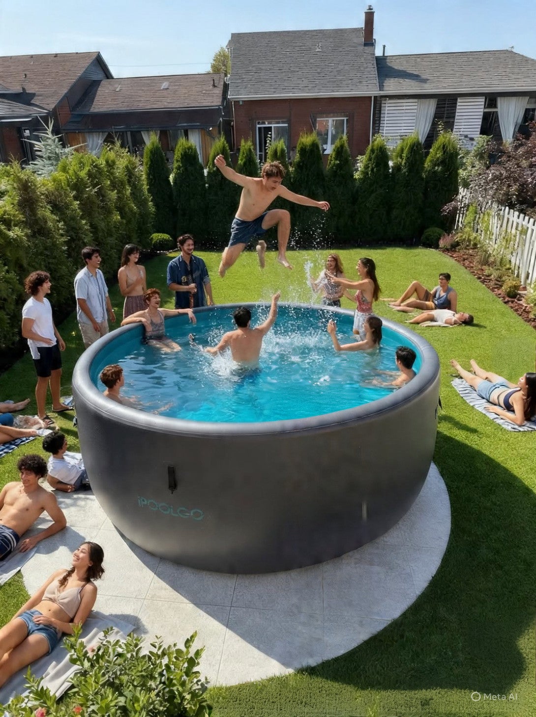 Piscine hors sol IPOOLGO ∅ 5M Ronde rigide gonflable | Leroy Merlin