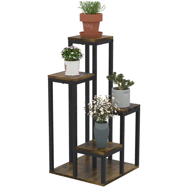 Support pour plantes étagère à fleurs 4 étagères différentes hauteurs ...