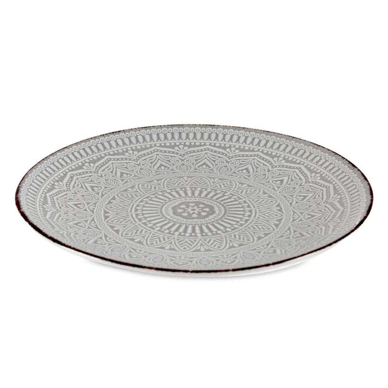 Talerz obiadowy MANDALA VESSIA 27 cm szary kamionka 1 szt.