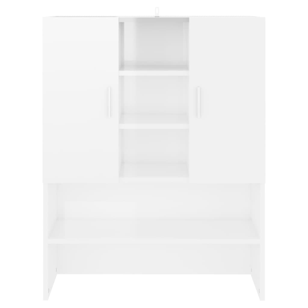 Armario de lavadora blanco brillante 70,5x25,5x90 cm vidaXL - 4