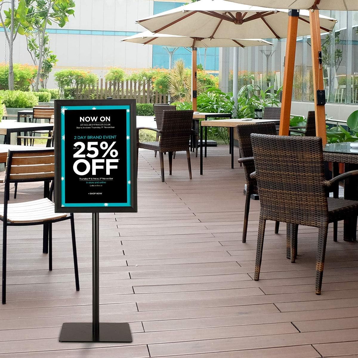 Supporto Poster Da Pavimento COSTWAY A4 - Espositore Regolabile E Girevole Per Fiere - Foto 5