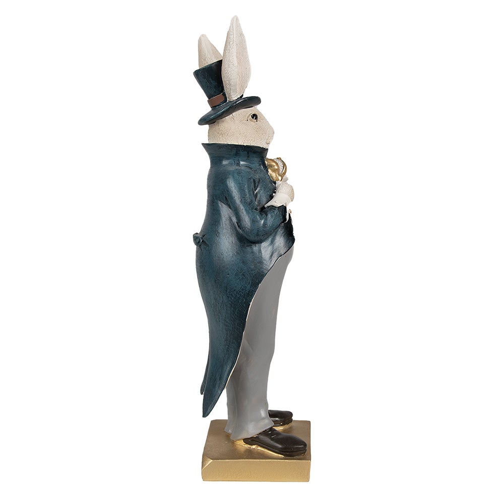 Clayre & Eef Figurine Lapin 30 cm Beige Bleu - 4