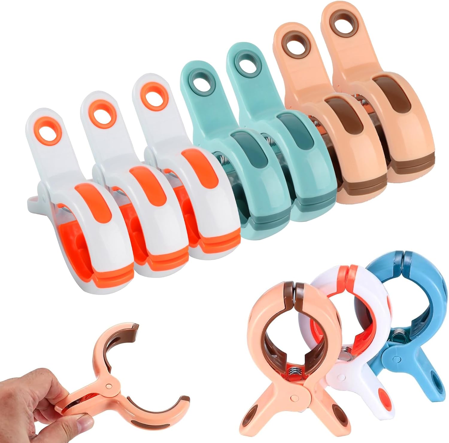 Confezione da 10 mollette per teli da spiaggia, mollette per teli da spiaggia, mollette antivento in plastica | Leroy Merlin