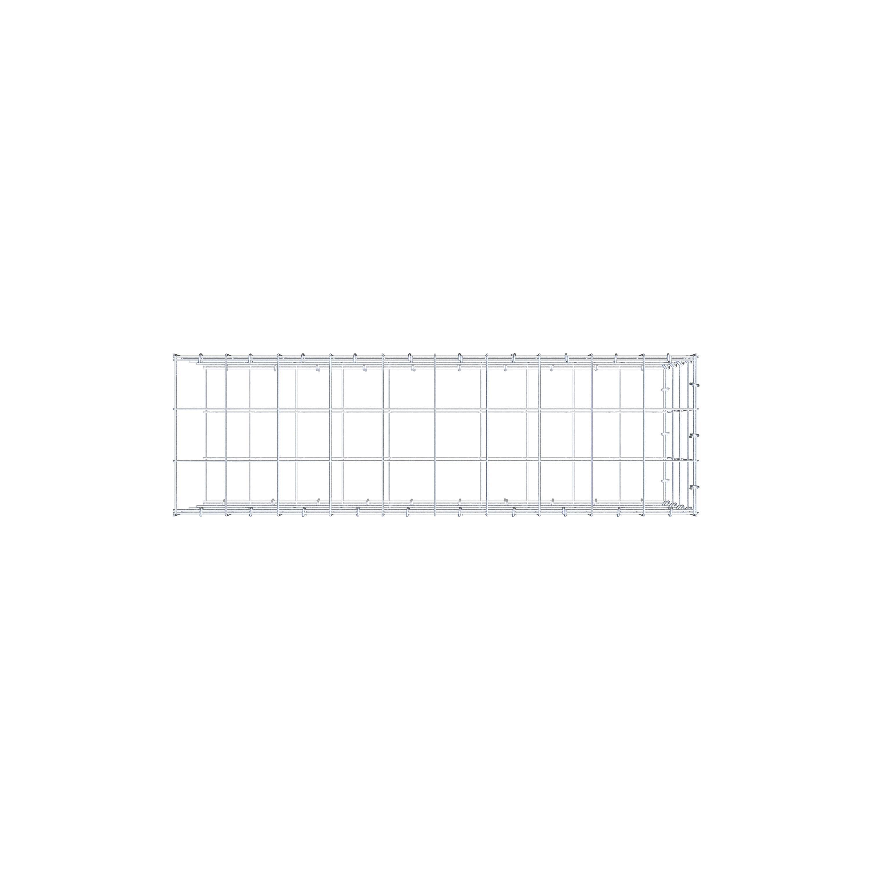 Gavión para alargar en acero galvanizado 100x40x30cm (LxAxP), malla 10 x 10cm, Anillo en C, sin rejilla frontal - 9