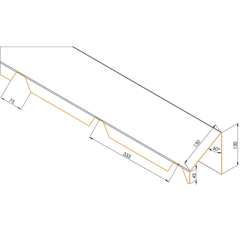 Faîtière Simple Crantée 2100 mm AXEL | Rouge Tuile | RAL 8012 - 4