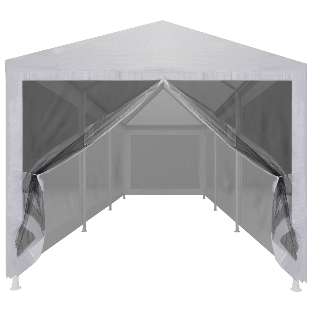Chapiteau Événement avec 8 Parois Moustiquaire - Tente de Réception 9x3m, Toit Polyéthylène Imperméable UV, Cadre Acier pour Jardin et Fêtes - 3