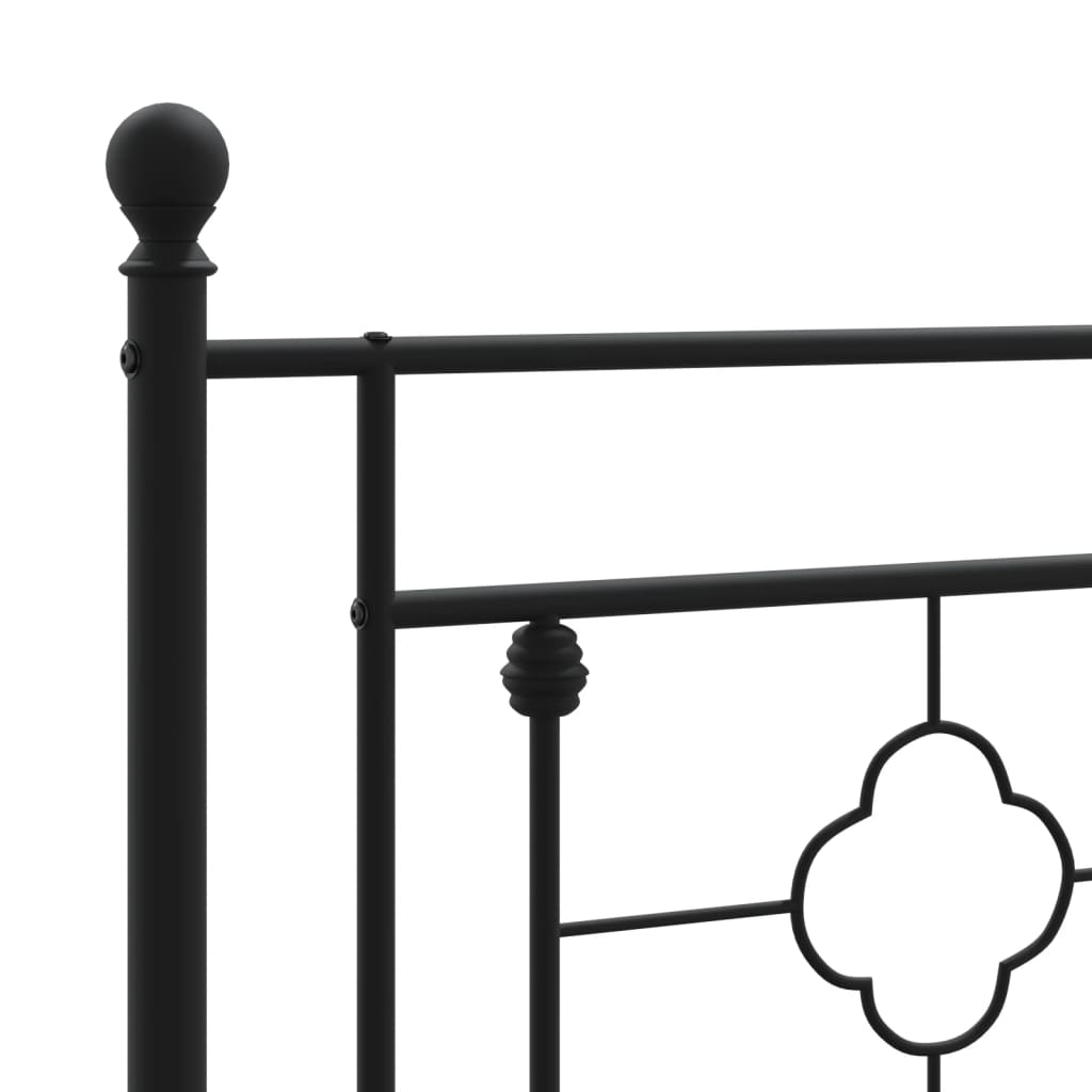 Estructura de cama de metal sin colchón con cabecero negro 193x203cm - 8