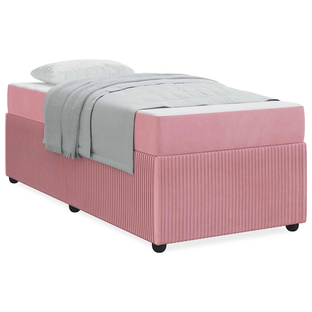Cama individual | Cama para adultos | Estructura de cama con colchón Otro Rosa 90 x 200 cm Terciopelo - 4