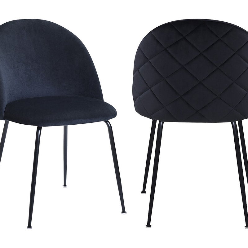 Zestaw 2 krzeseł z weluru i stali nierdzewnej - Czarny - MELBOURNE