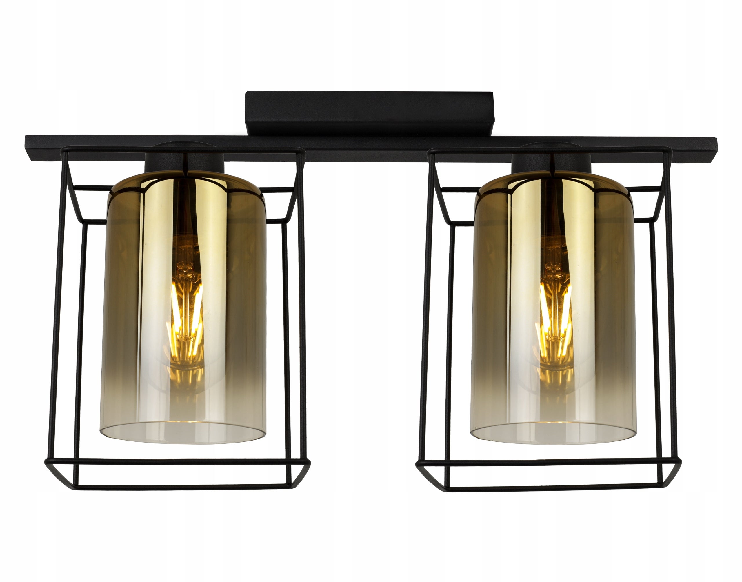 Lampa sufitowa wisząca Hella Cage modern 2xE27 abażur owalny złoty Light Home LH