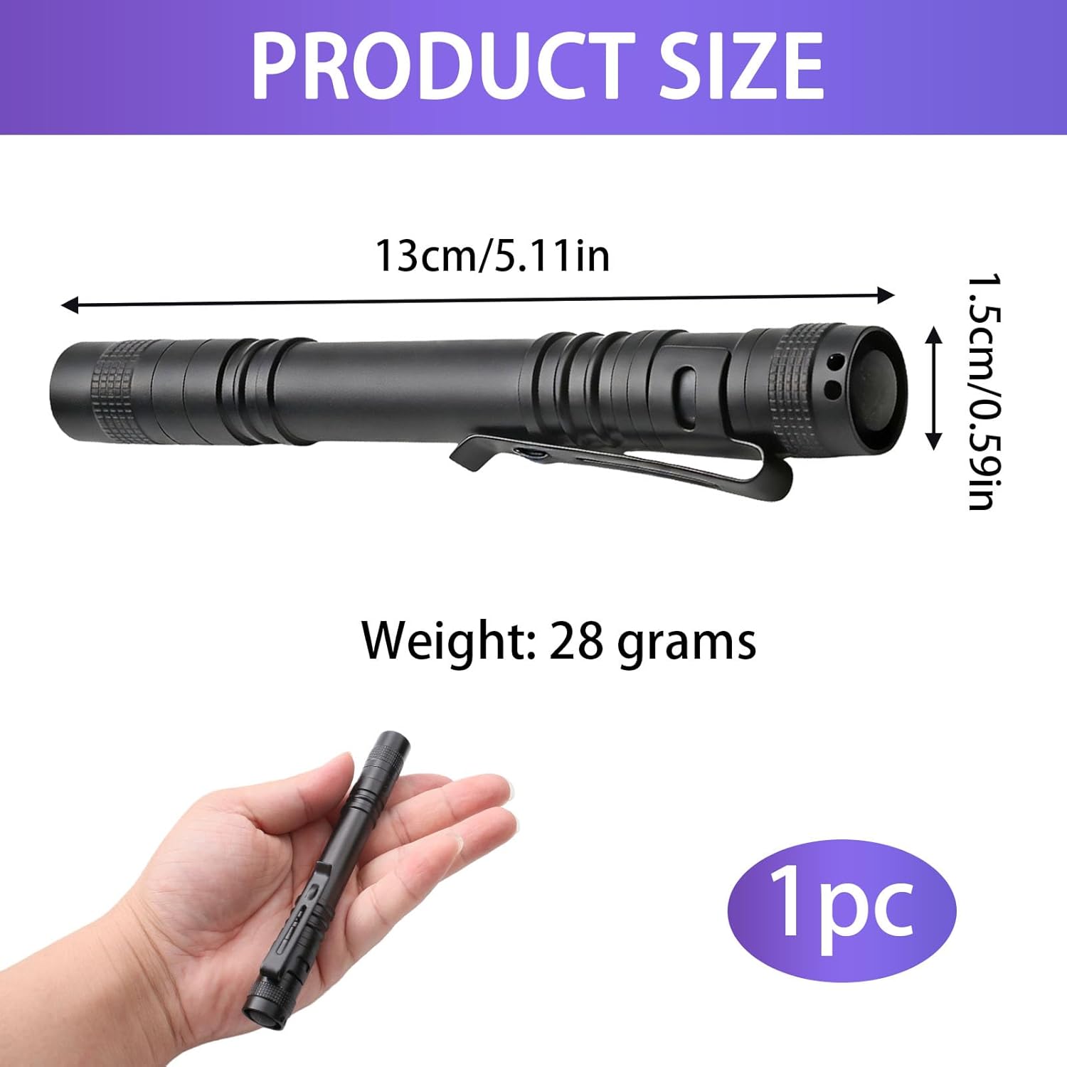 Lampe Torche UV LED, Portable Mini LED avec Clip, pour Peinture, Minéral, Fluoresceine, Détecteur D'urine, Détection D'argent - 2