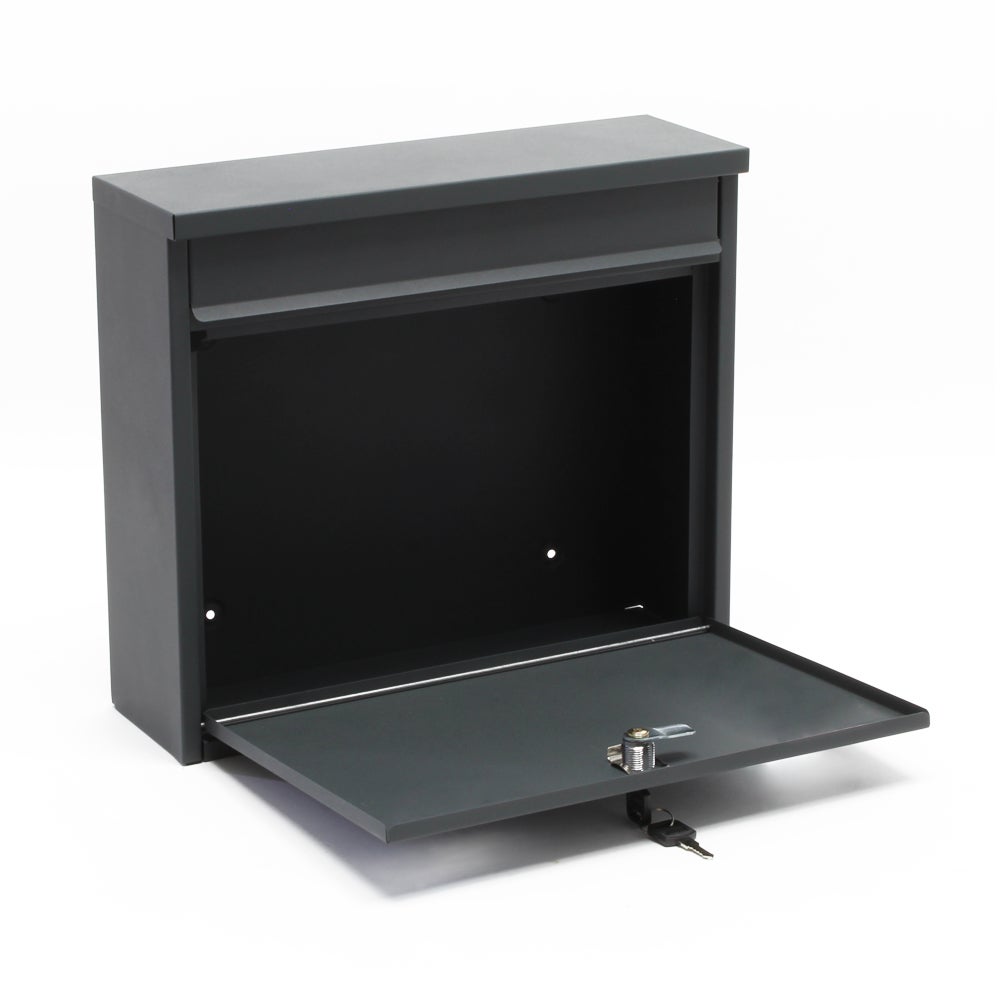 Kit Boîte aux lettres V13 avec Pied de support, Verrouillable Couleur antrahcite, Acier galvanisé, 360 x 105 x 315 mm, en Acier inox, avec… Wiltec - 5