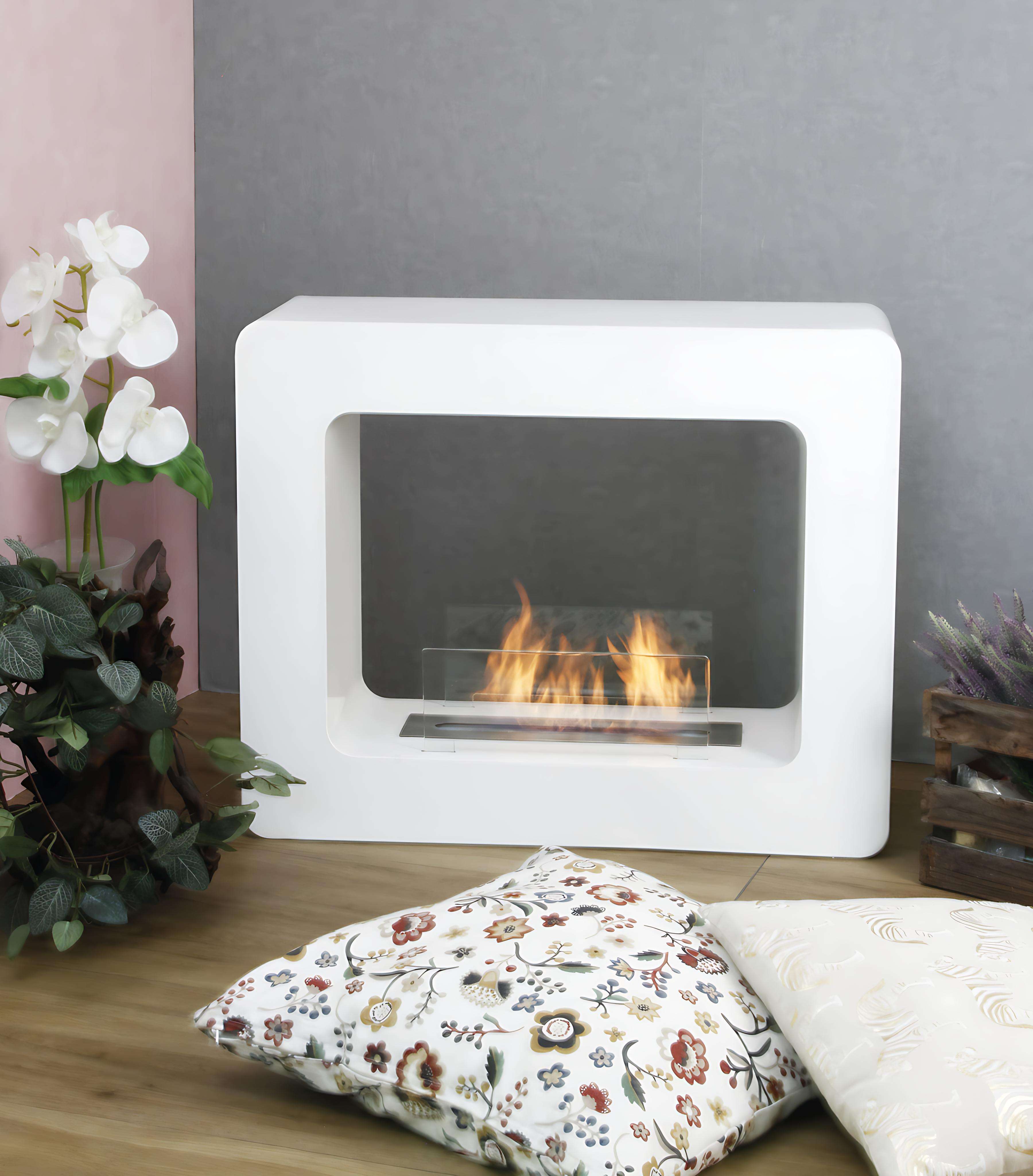 TIKAL , camino bifrontale con vetro protettivo da ambo i lati del bruciatore, con lunga e coreografica fiamma - 3