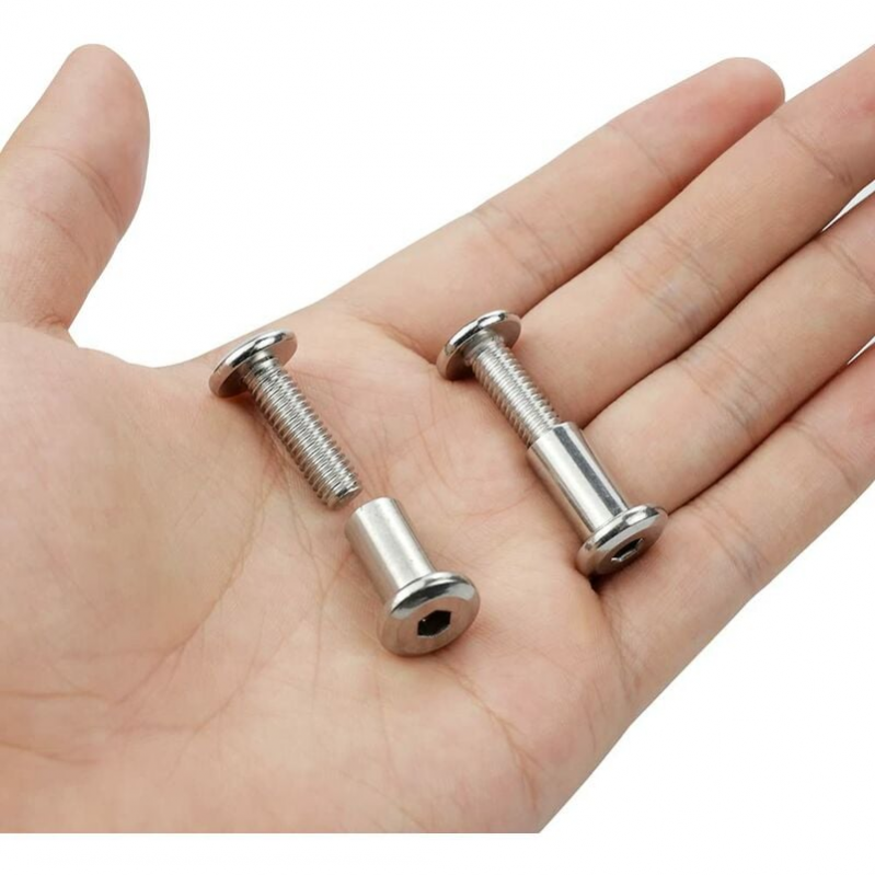12 vis de connexion M6 x 20 mm, vis à tête hexagonale creuse, vis de connexion à tête plate, avec écrous à douille, pour la connexion d'armoires. - 4