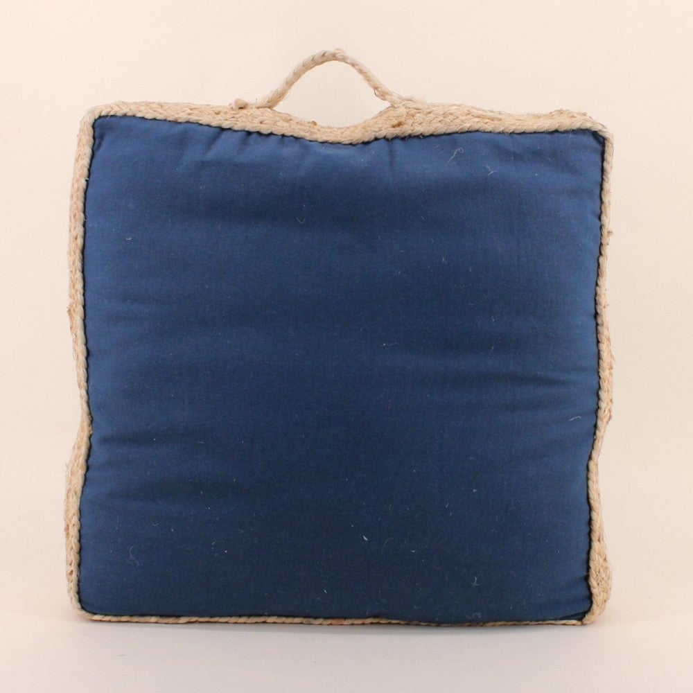 Coussin de sol en tissu et jute 50x50cm - Ornami - 2
