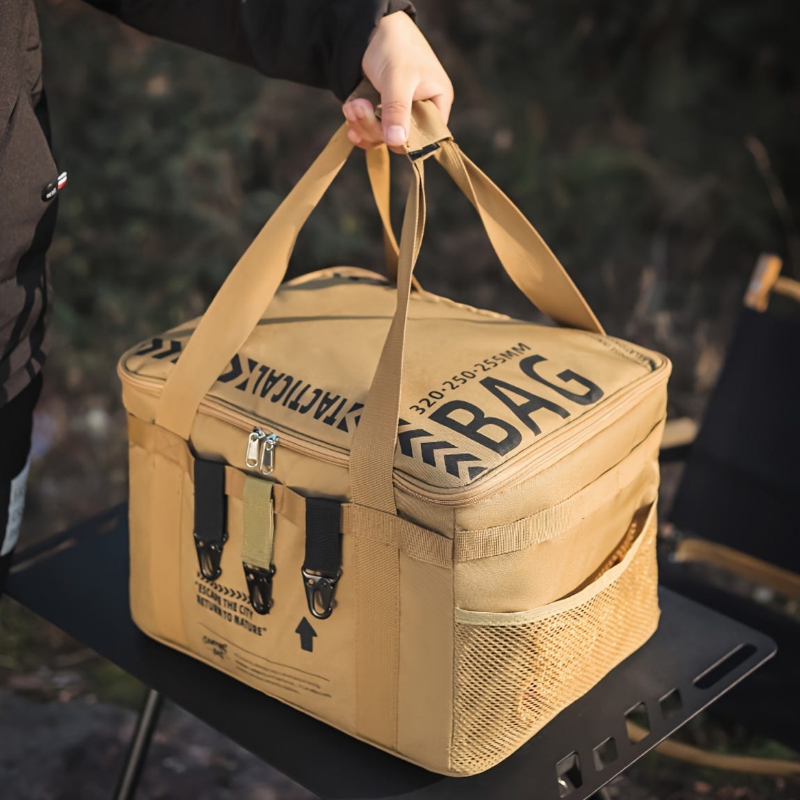 Sac De Rangement Imperméable Pour Tuyau Camping-Car – Tissu Oxford 600D Bleu – Stockage Tuyau D’Eau, Câbles, Égout – Maille Respirante