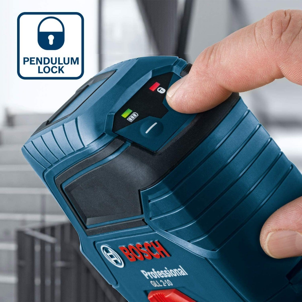 Livello laser professionale Bosch GLL 2-10 con linea rossa, batterie e custodia - 0601063L00 - 2