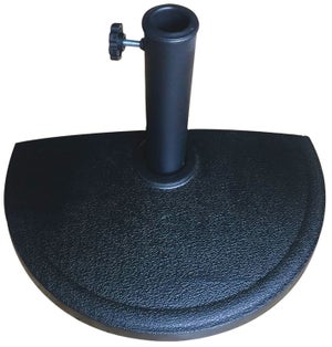 Pied De Parasol Demi-Cercle Noir - Style Fintage Motifs Floraux - Pour Balcon