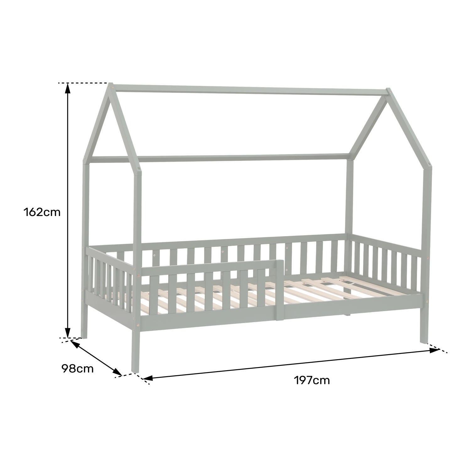 Lit cabane pour enfant 190x90cm blanc MARCEAU - 5