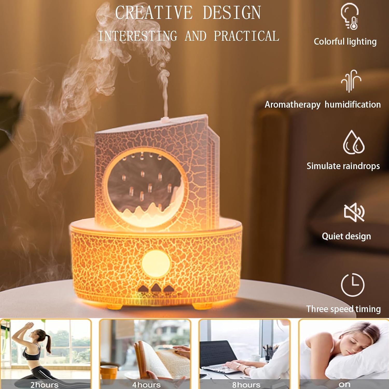 Diffusore Oli Essenziali Porseme In Vetro 280ml - Ultrasuoni, 7 LED Colorati, Timer, Senza BPA, Per Aromaterapia - Foto 7