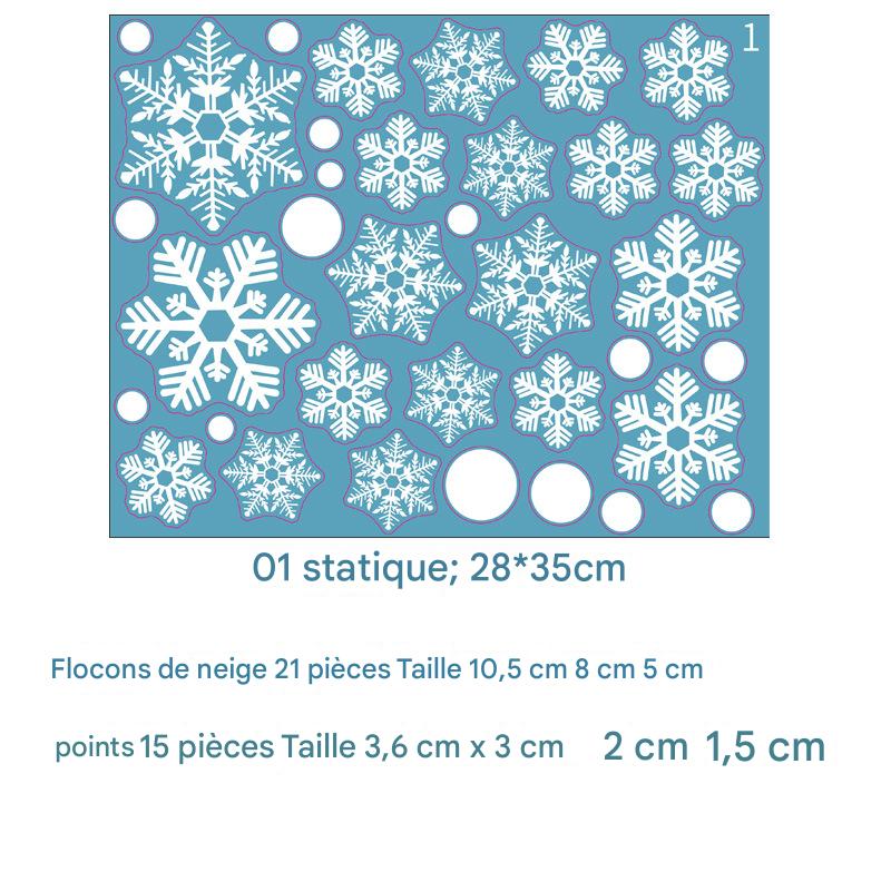 Autocollants Fenêtre Noël SALUOKE - 108 Pièces, Père Noël, Flocons, Gnomes, PVC Statique Amovible