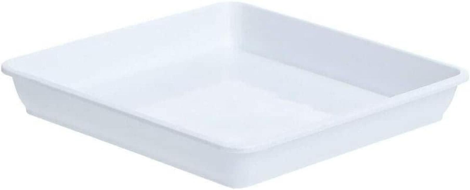 Biała plastikowa doniczka 22 x 22 cm, kwadratowa tacka ociekowa, skrzynka na kwiaty do użytku wewnątrz i na zewnątrz, 2 sztuki