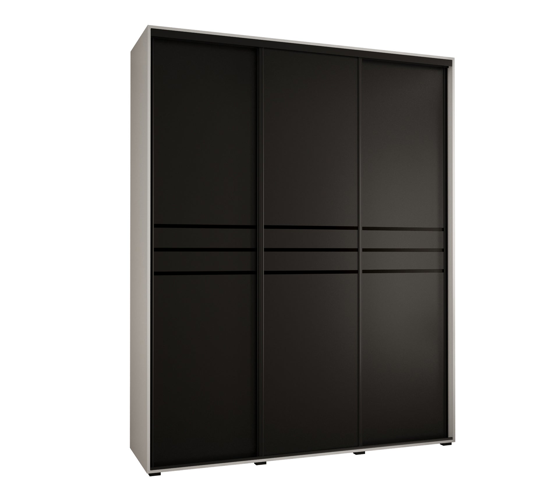 Szafa przesuwna wysoka Davos 10 190 x 45 x 235,2 cm biały + czarny + u. czarny - Abiks Meble