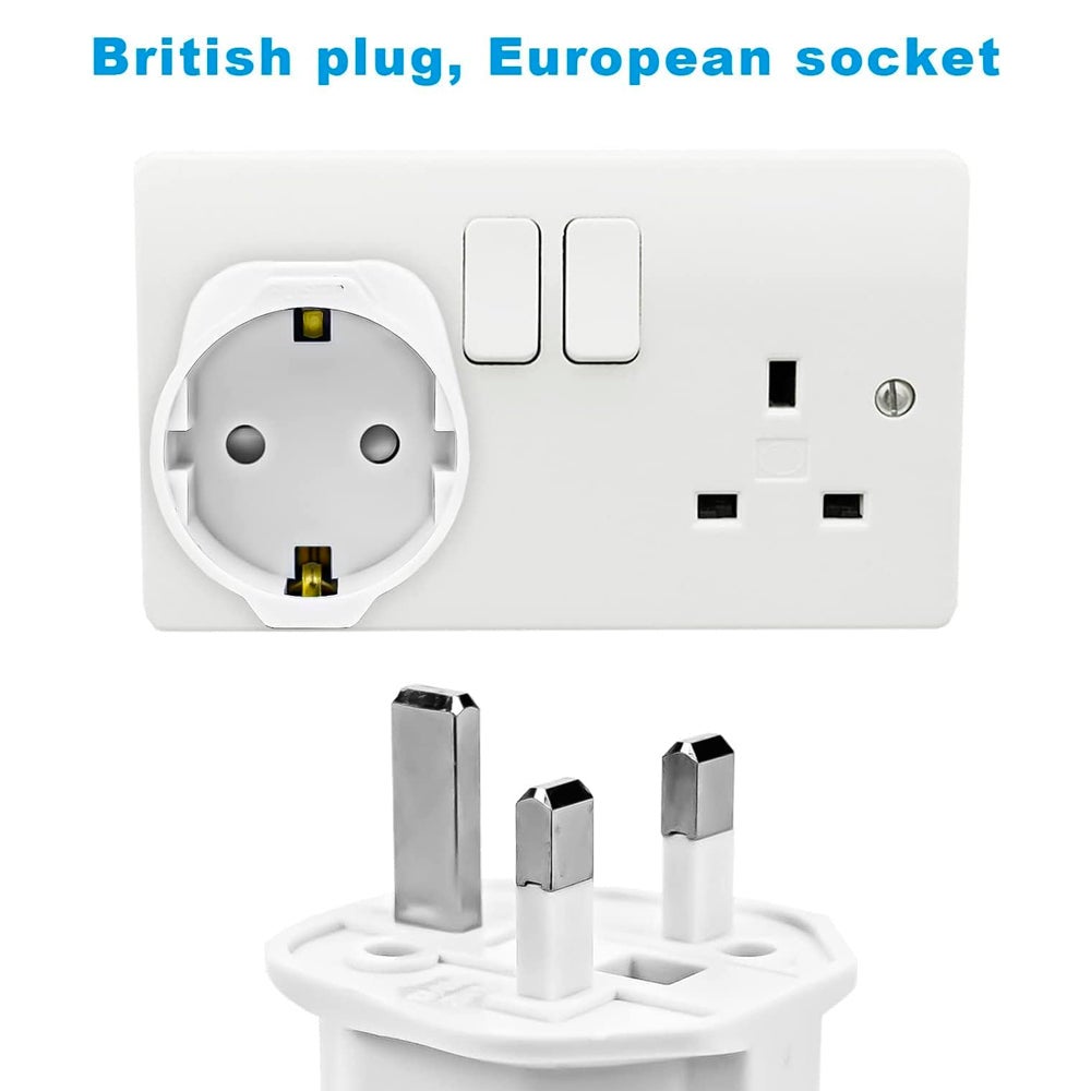 Adaptateur Prise Européenne 2 Broches Vers Prise Britannique UK 3 Broches