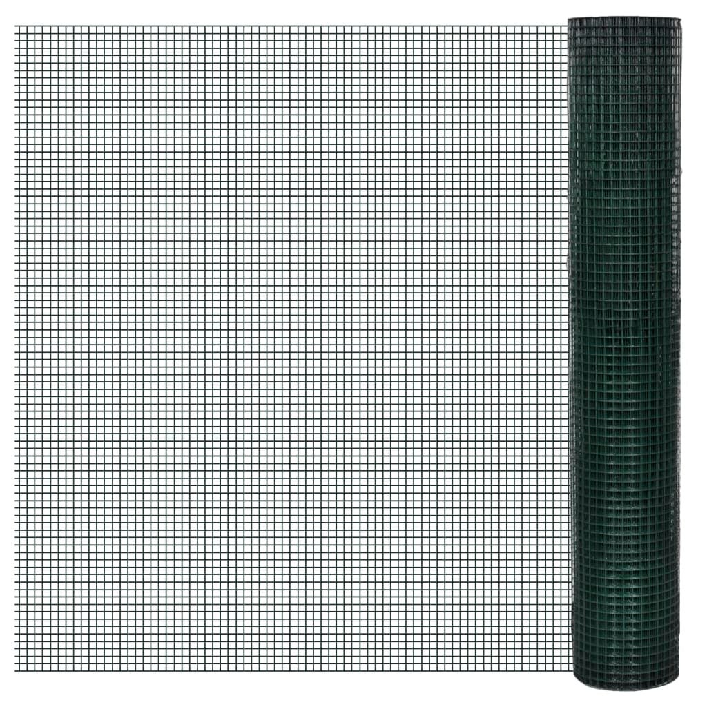 Ogrodzenie z siatki, galwanizowane, PVC, 10x1 m, zielone vidaXL