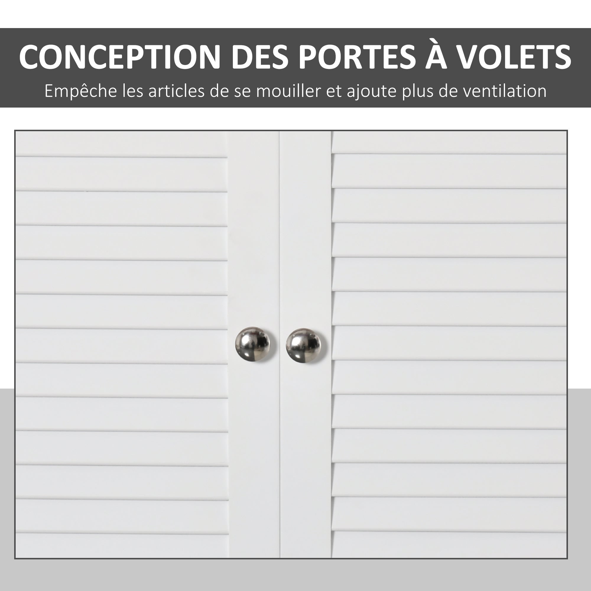 Armoire murale salle de bain MDF blanc KLEANKIN - 6