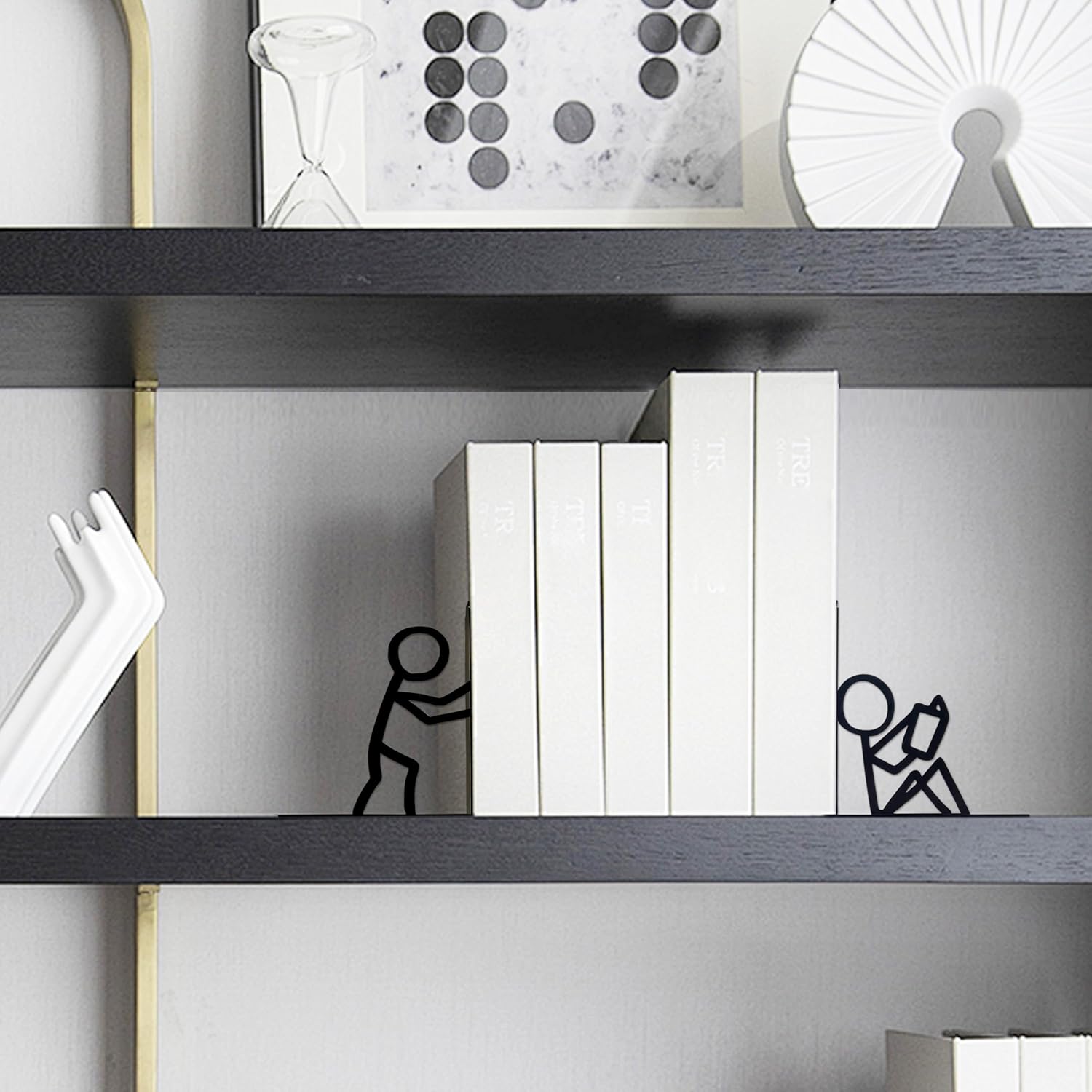 Serre-livres en métal, serre-livres décoratifs, décoration d'étagère, adaptés à la maison, au bureau et à l'école - 7