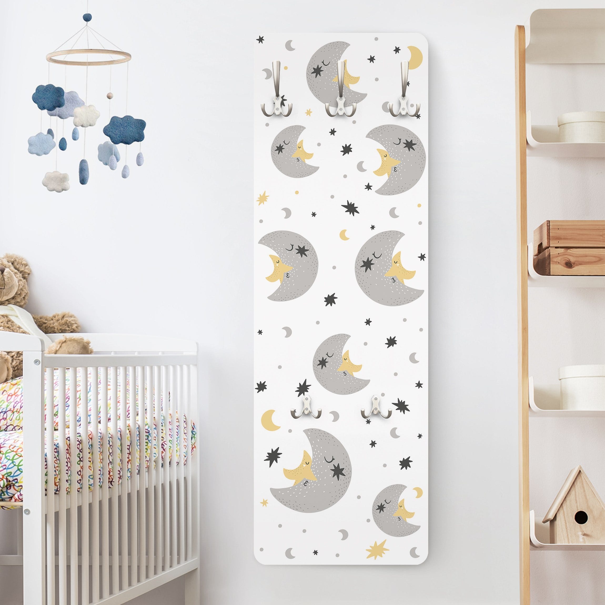 6 Patères Murales Enfant Animaux - Crochets Adhésifs Bois Safari