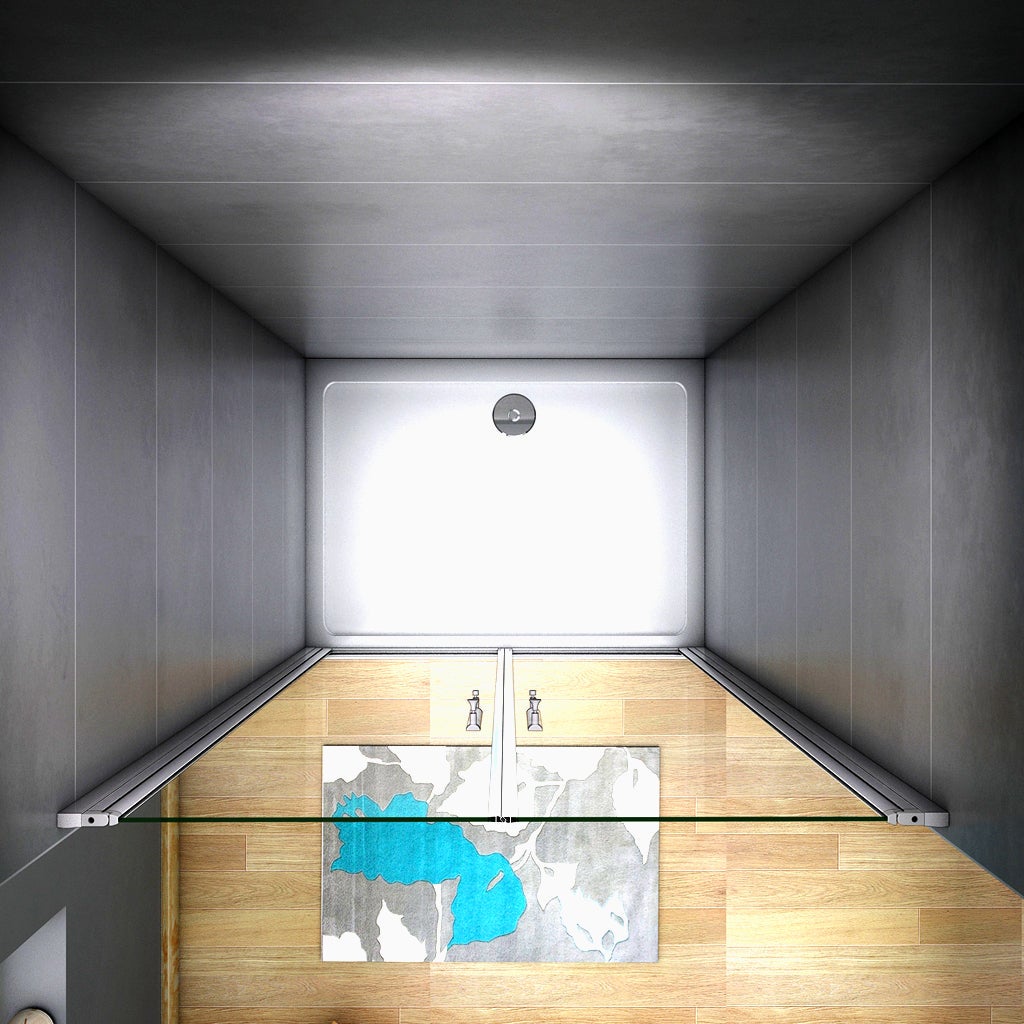 185 cm Box doccia per Nicchia Porta Battente 2 Ante Saloon Vetro Temperato 5 mm Trasparente Profilo in Alluminio Argento Opaco 90 cm - 4