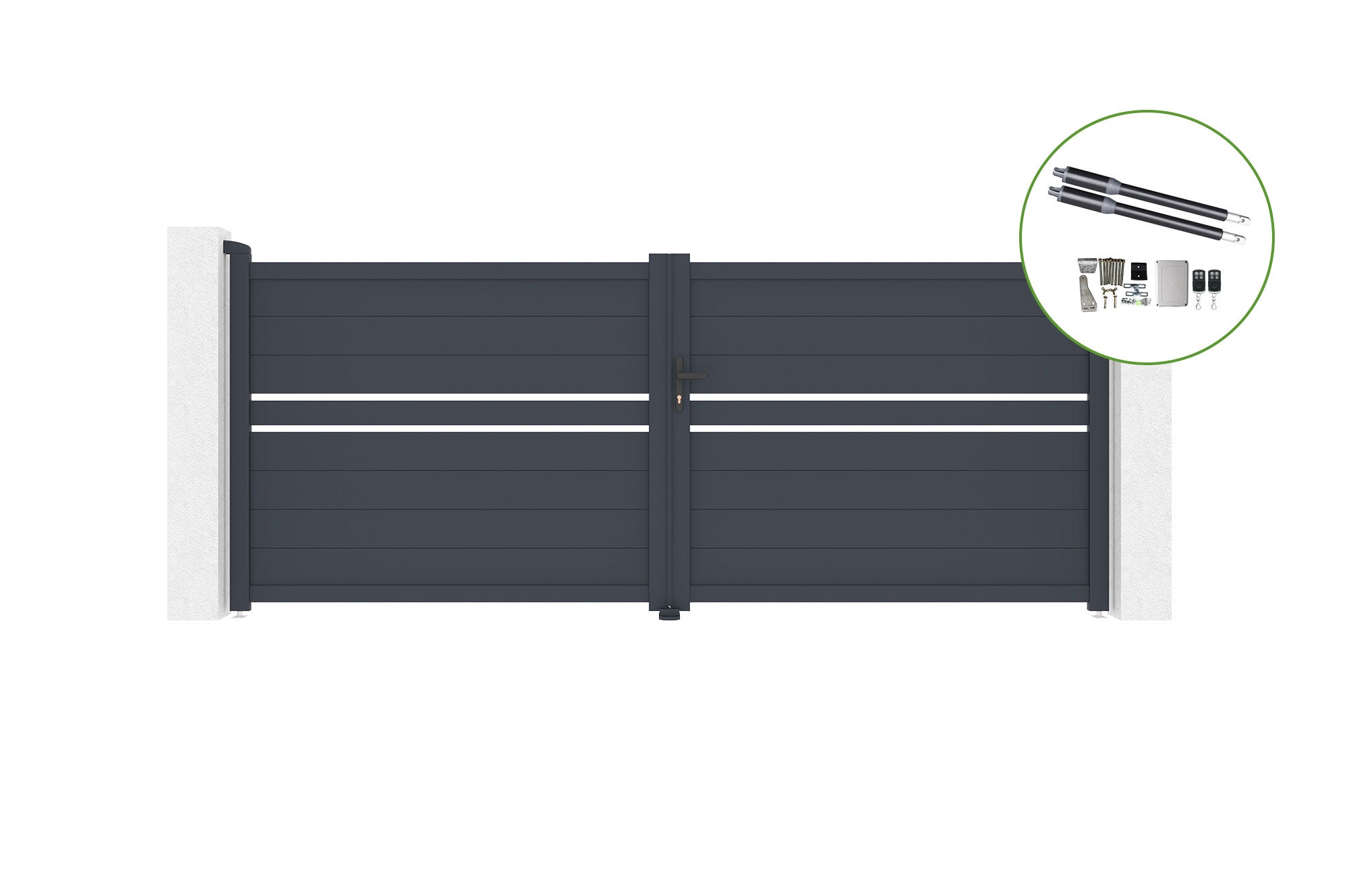 Brama skrzydłowa 3,5m CIMONE H.140cm aluminiowa + napęd RANGER B150