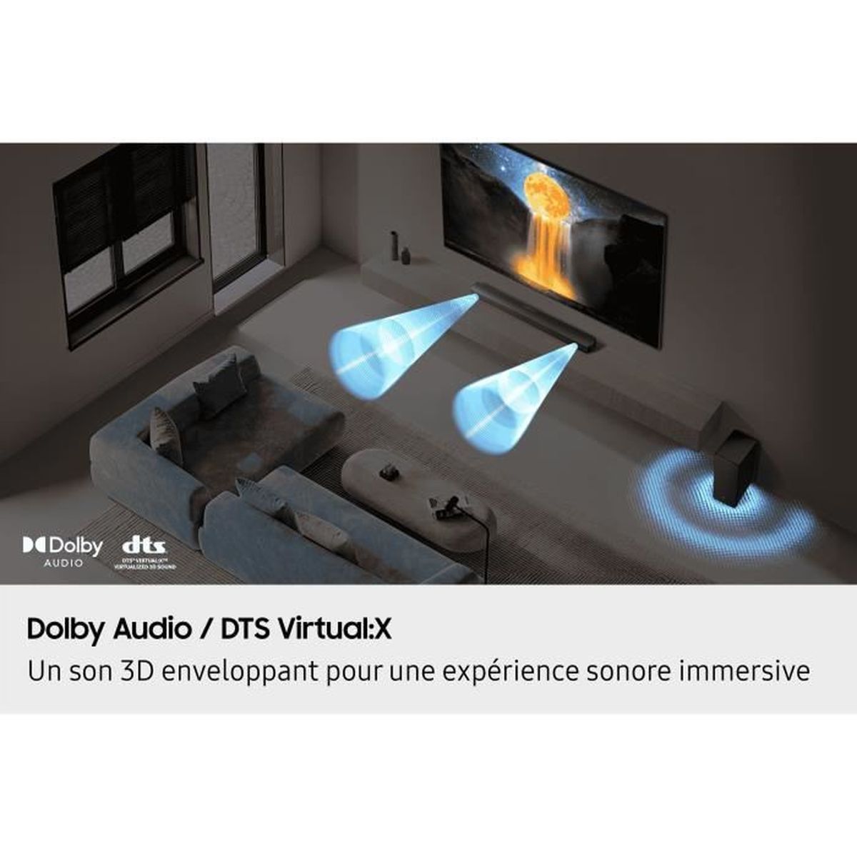 Barre de son Samsung B-Series HW-B66CF 3.1 Bluetooth 4.2 caisson sans fil 370 W noir - 3