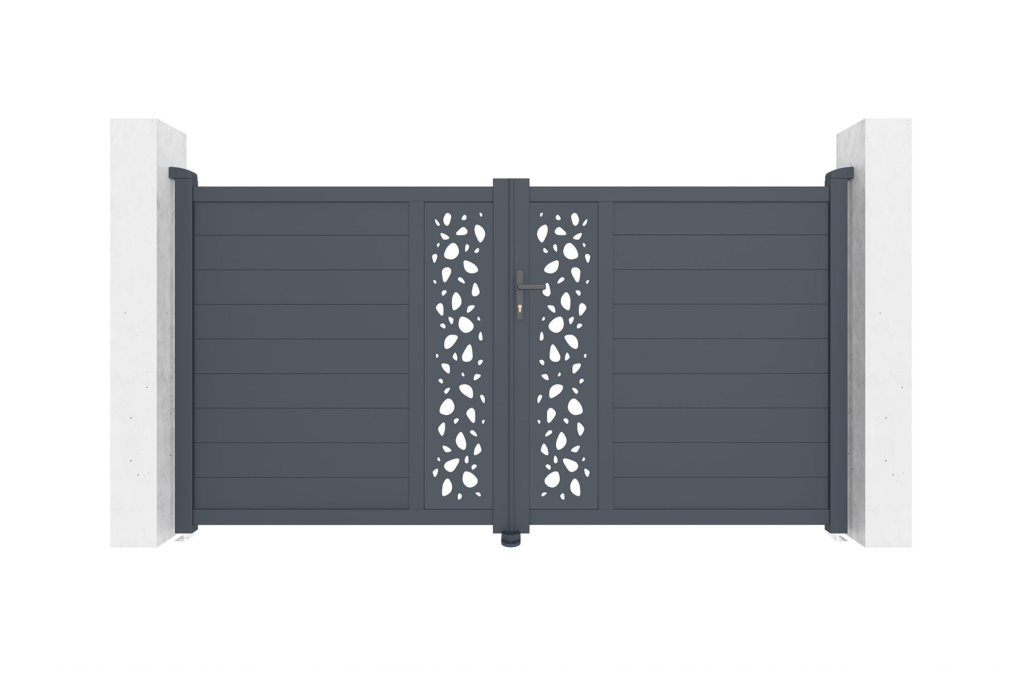 Portail battant 3m SUNNY H.160cm aluminium gris - 3