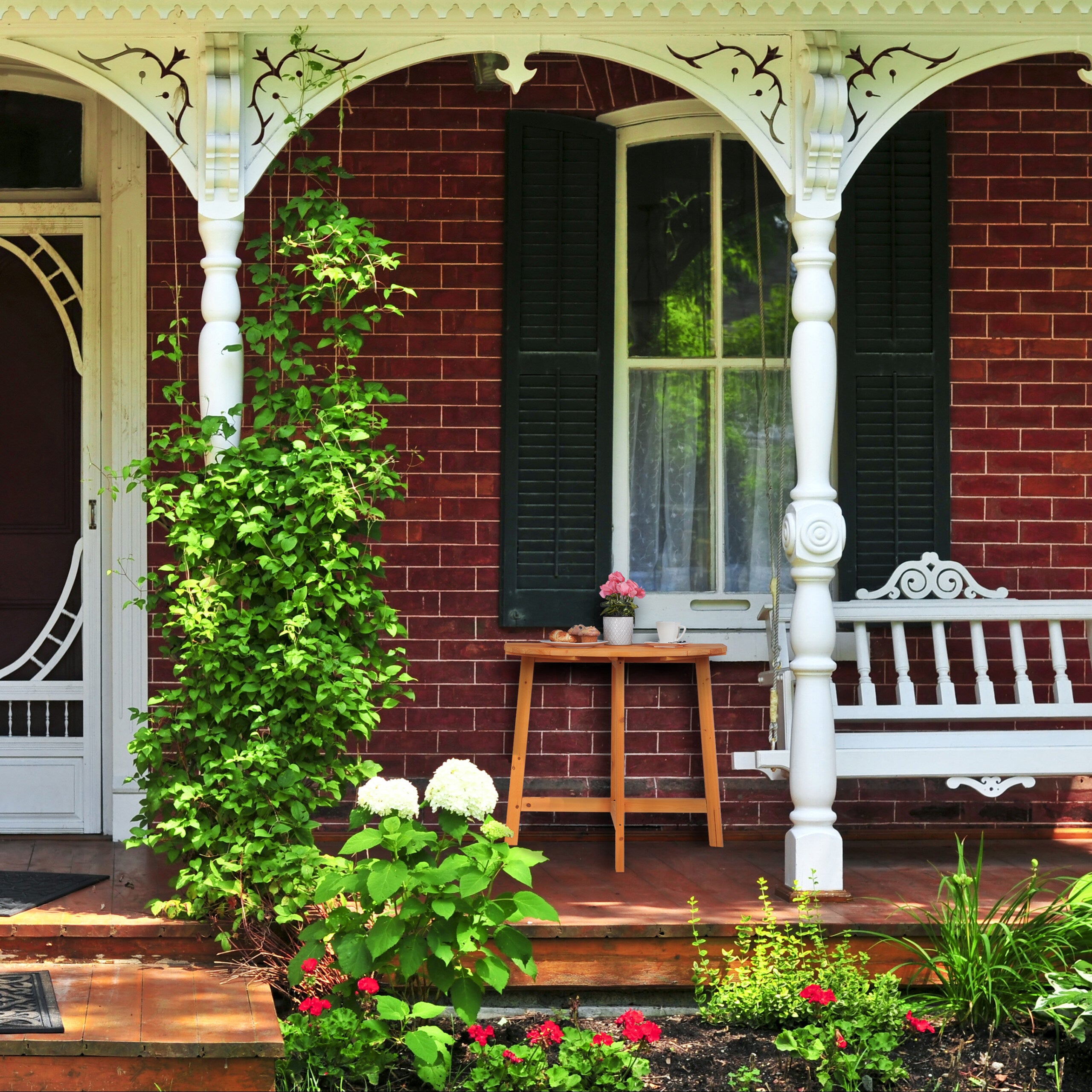 Tavolino Pieghevole In Legno Di Noce - 44,5x34x28 Cm, Portata 100kg, Per Interni Ed Esterni - Foto 8