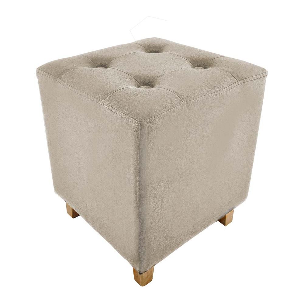 Pouf carré Hippolyte beige - 6