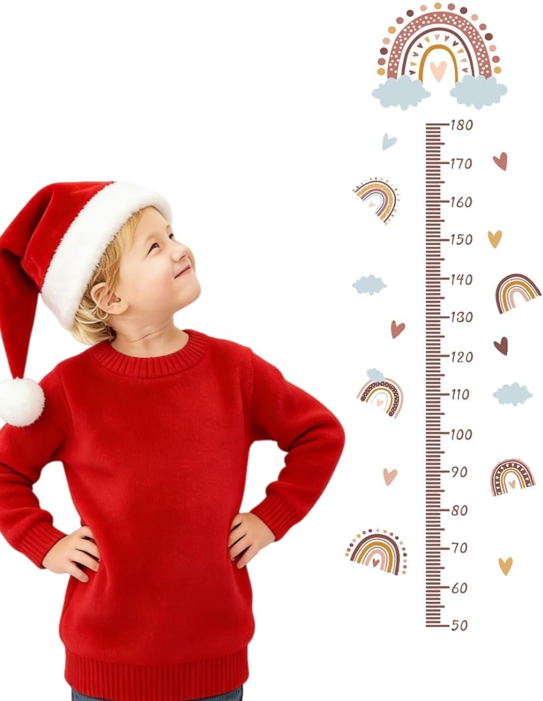Miarka wzrostu dla dzieci, linijka ścienna, miarka wzrostu dla dzieci, miarka wzrostu dziecka, naklejka ścienna dla dzieci, 50 do 180 cm