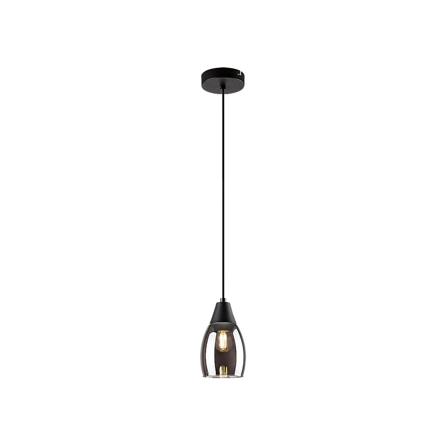 Lampa wisząca Ilmari czarna-szkło dymne 1xE27x15W metal wym:120x10x10cm IP20 Rabalux